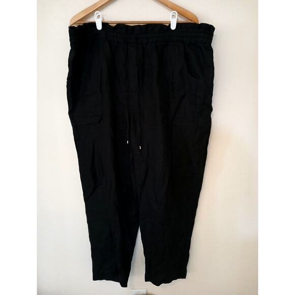 Lauren Ralph Lauren black label linen ankle pants plus size - Picture 1 of 5